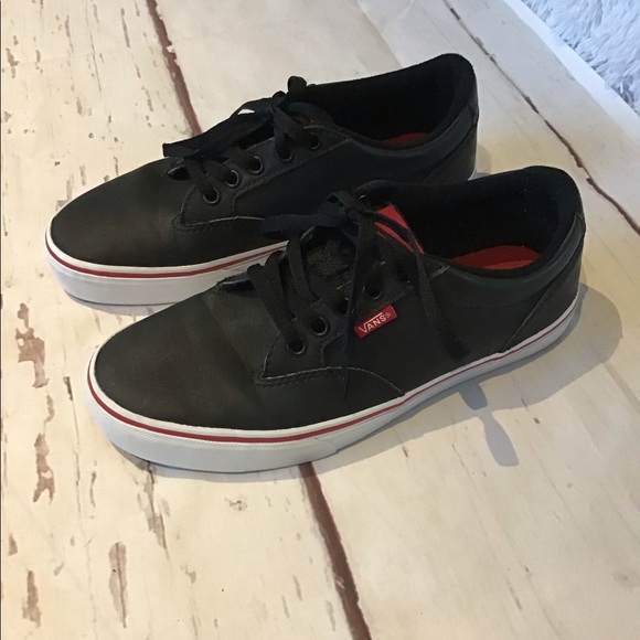 black leather vans size 7